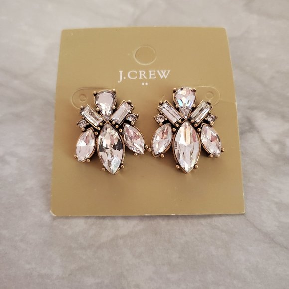 J. Crew Jewelry - ✨NEW J.Crew Rhinestone Crystal Cluster Wedding Bridal Classic Stud Post Earrings